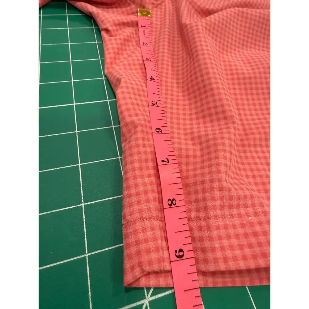 Peter Millar Golf Shorts Pink Gingham Performance Stretch Flat Front Men's Sz 33